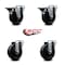 Service Caster 4'' Soft Rubber Wheel Swivel Bolt Hole Caster Set with 2 Posi Lock Brakes, 4PK SCC-BH20S414-SRS-PLB-2-S-2 - alternate 4